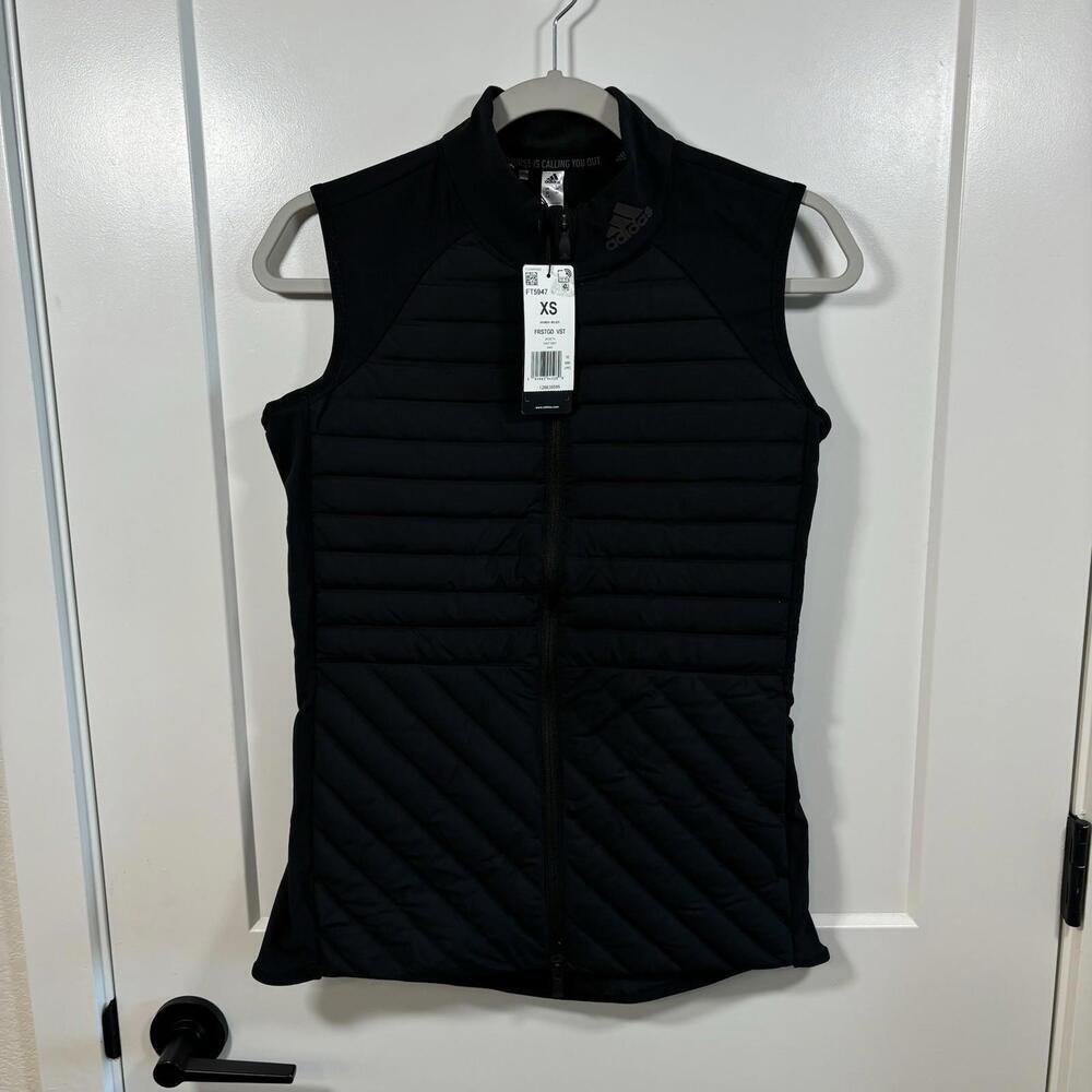 NWT Adidas Women’s Frostguard Vest Duck Down Puffer Insulated Warm Golf Black XS - Picture 2 of 9